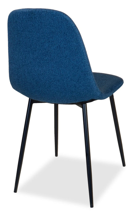 Jax Dining Chair with Polyester Fabric, Metal - Blue