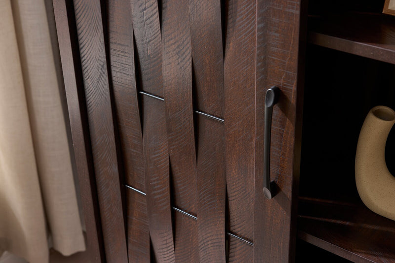 Sienna 33.5\" Accent Storage Cabinet with Sliding Door - Dark Oak