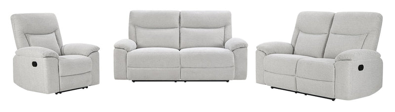 Spencer 80.9\" Chenille Fabric Manual Reclining Sofa - Grey