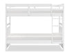 Quinn Bunk Bed with Ladder & Guard Rail for Kids, White - Twin/Twin