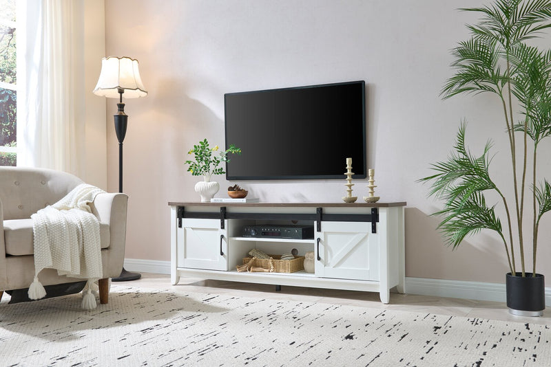 Kort & Co. Logan Traditional 60\" TV Stand with Storage – Walnut Oak