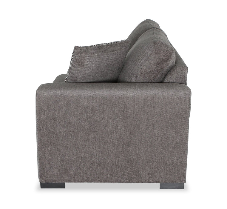 Made in Canada Legend 2-Piece Left-Facing Chenille Fabric Cuddler Sleeper Sectional - Pewter Brown