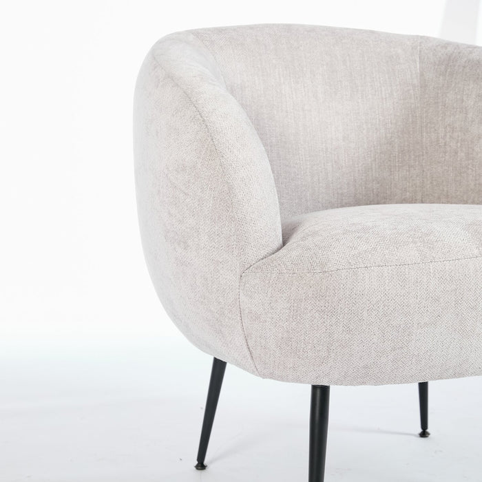 Nova 28.7\" Boucle Fabric Accent Chair – Light Grey