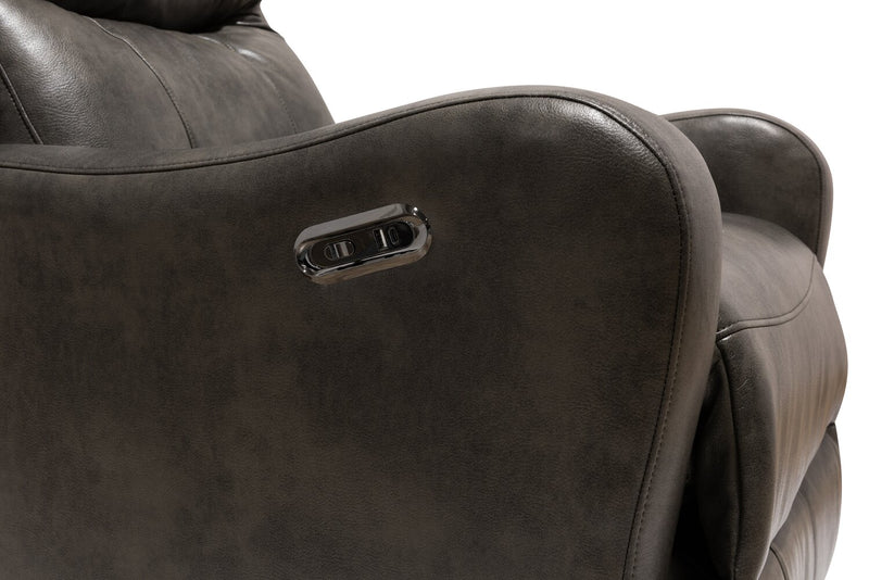 Elli 32\" Faux Leather Swivel Glider Power Reclining Chair – Grey 