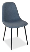 Jax Dining Chair with Polyester Fabric, Metal - Charcoal