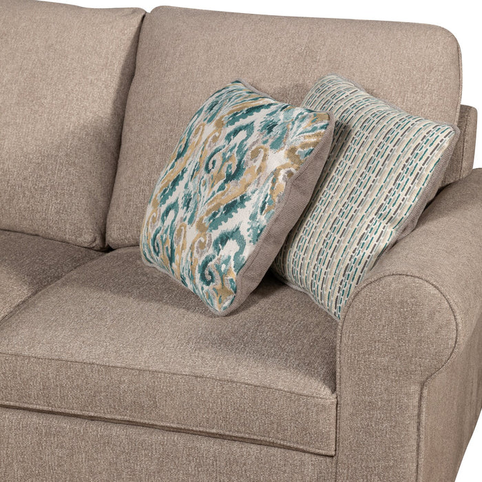 Scott Living Haven 3-Piece Chenille Fabric Sleeper Sectional - Taupe