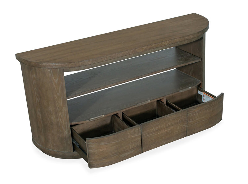 Eldon 60” Modern Round Solid Wood Sofa Table with Storage - Porpoise