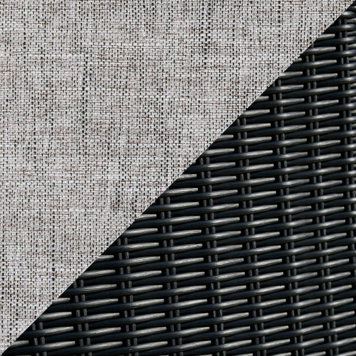 Jasper Outdoor Patio Corner Chair - Resin Wicker, Nuvella Fabric, UV & Weather Resistant - Grey/Black