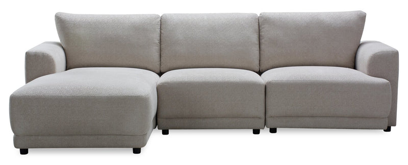 Voyage Modular 3-Piece Left-Facing Fabric Sectional with Removable Back Cushions – Taupe