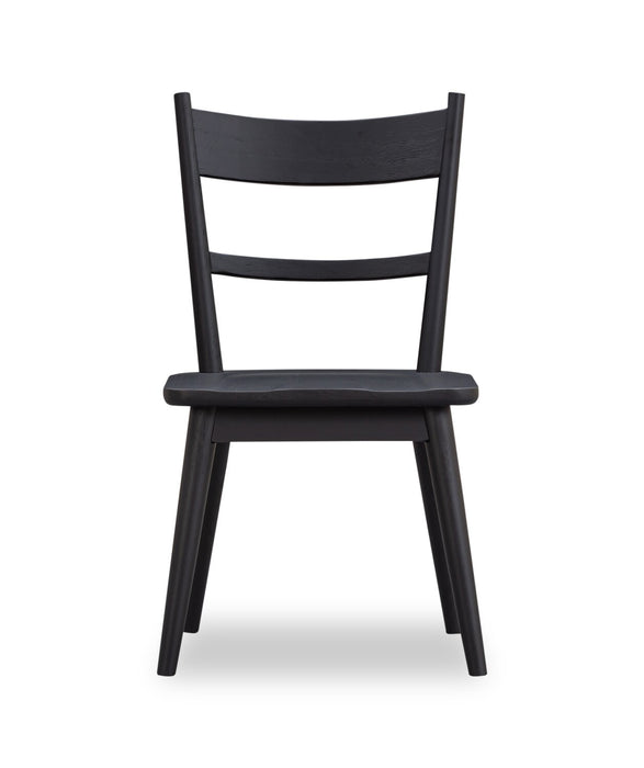 Kort & Co. Sol 6pc Dining Set with Table, Bench & 4 Chairs, Pedestal Base, 78\"W - Black & Brown