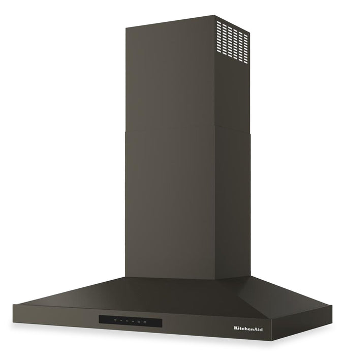 KitchenAid 36\" Wall-Mount 4-Speed Canopy Range Hood – Black Ore - KVWC736SBE