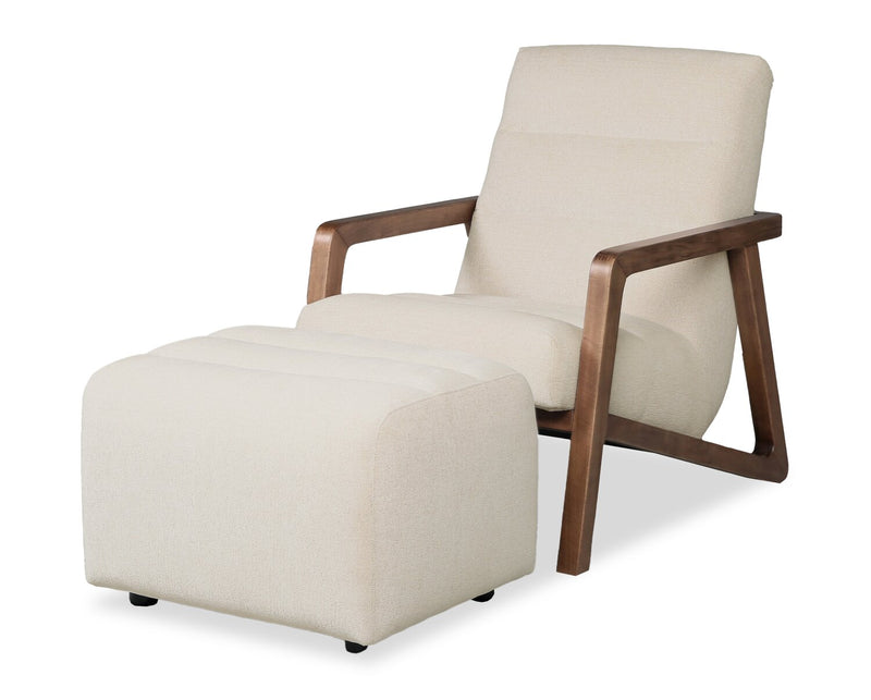 Cove 28\" Chenille Fabric Accent Chair – Linen