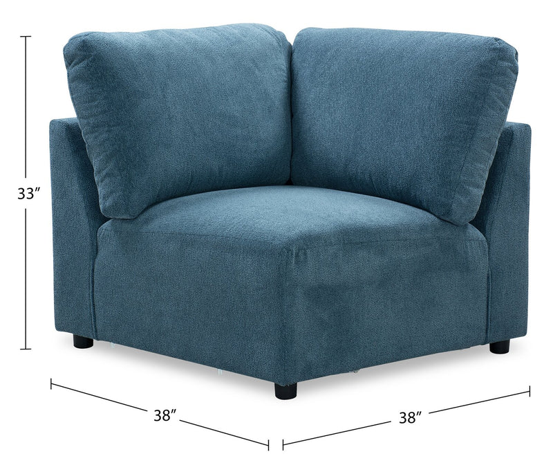 Voyage Modular Fabric Corner Chair with Removable Back Cushions – Blue