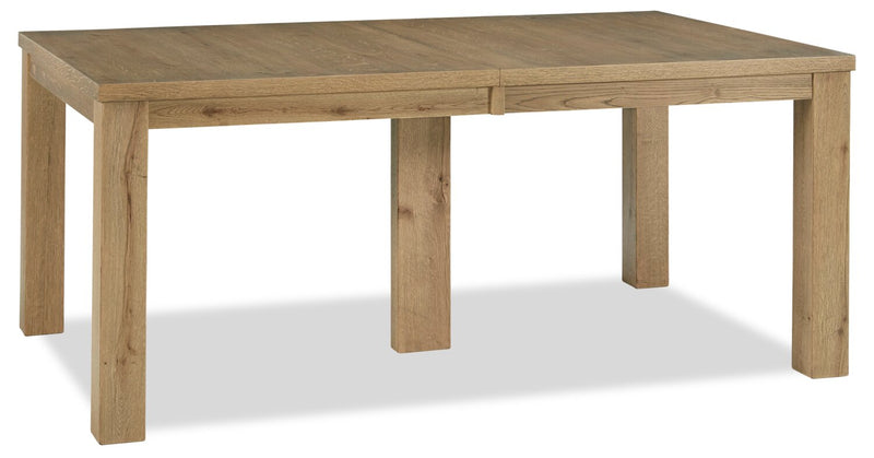 Logan 5pc Dining Set with Table & 4 Chairs, 72-108\"W Extension - Natural Oak & Rustic Black