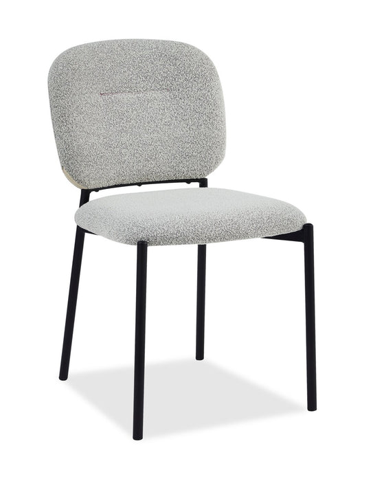 Luka Dining Chair with Boucle Fabric, Metal - Beige 