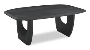 Abbot 48” Modern Solid Wood Coffee Table - Black