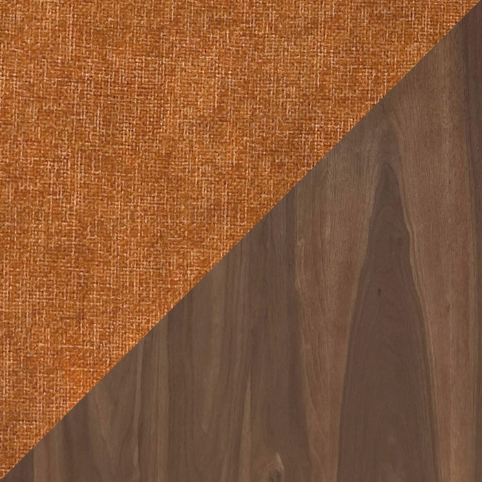 Rain 5pc Dining Set with Table & 4 Orange Chairs, 45\"W Round - Orange/Brown