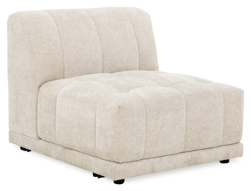 Oaklyn Modular 32\" Fabric Armless Chair with Tufted Seat Cushion – Beige