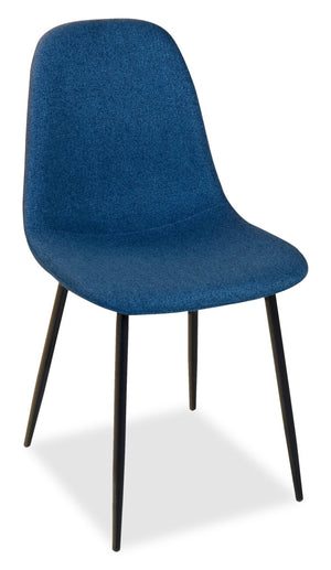 Jax Dining Chair with Polyester Fabric, Metal - Blue