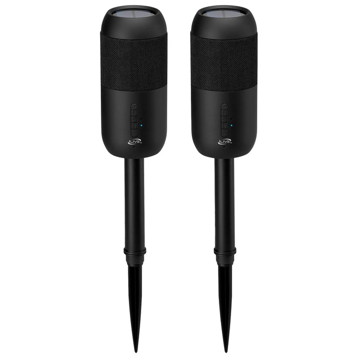 iLive Outdoor Bluetooth Speakers with Removable Yard Stakes – Set of Two