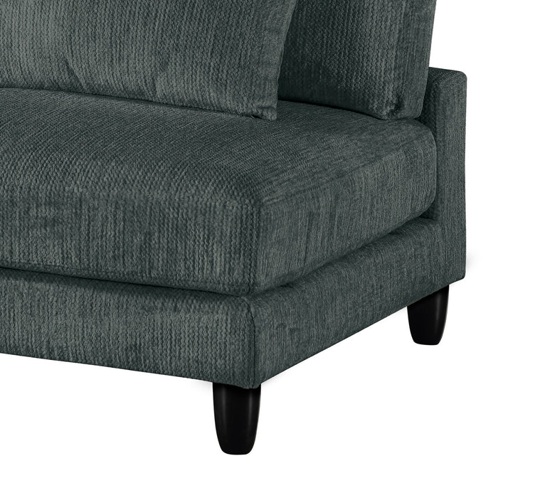 Lounge 6-Piece Chenille Armless Modular Sectional – Grey