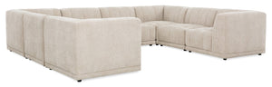 Oaklyn Modular 8-Piece Fabric Sectional with Tufted Seat Cushions – Beige