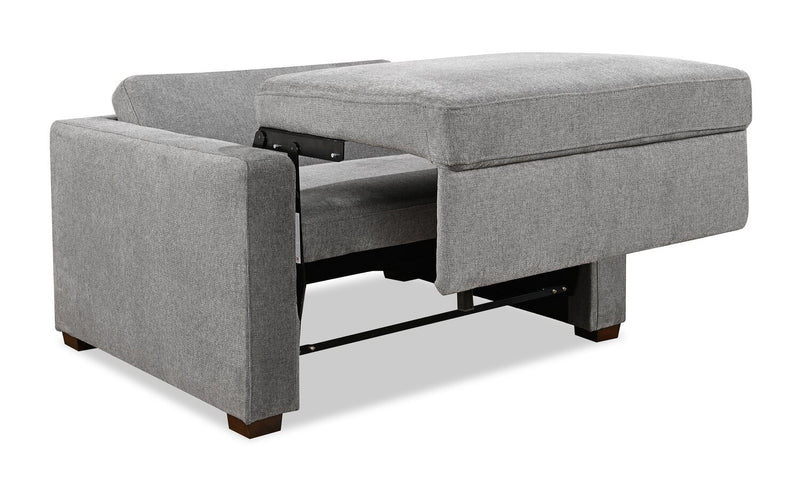 Dusk 52\" Linen-Look Fabric Sleeper Chair with Track Arms - Grey