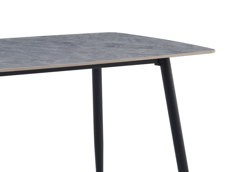Arlo Dining Table with Sintered Stone Top, 55\"W, Metal - Grey/Black