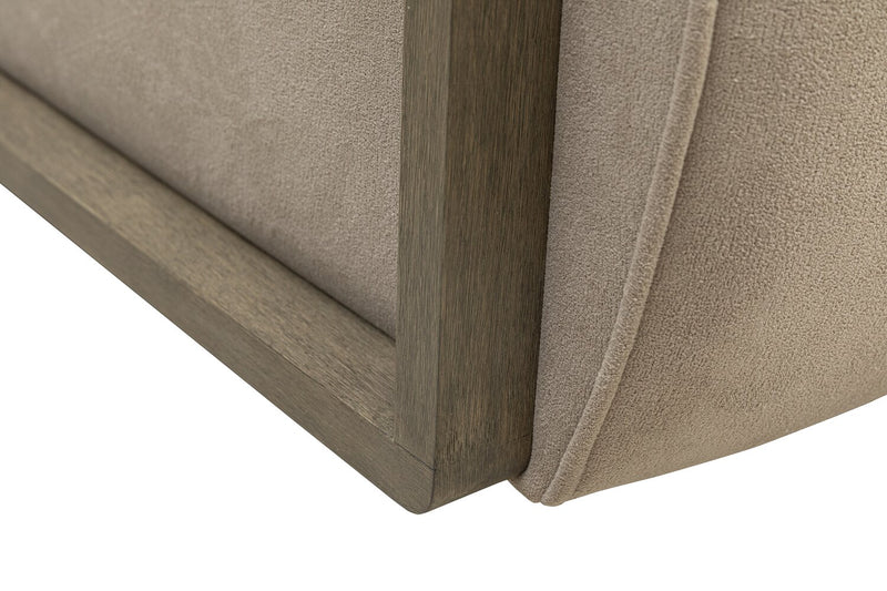 Modell 29.5\" Velvet Swivel Accent Chair with Wood Arms - Beige