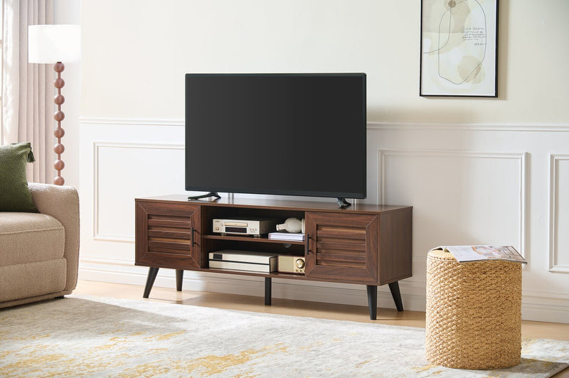 Archer 55\" Modern TV Stand with Storage for TVs up to 58\"- Dark Walnut