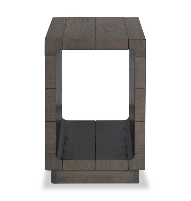 Avalon 16” Modern Solid Wood Chairside Table with Shelf - Brown