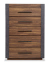 Dante Bedroom Chest of Drawers, 5-Drawer, 36\"W x 52.4\"H - Brown