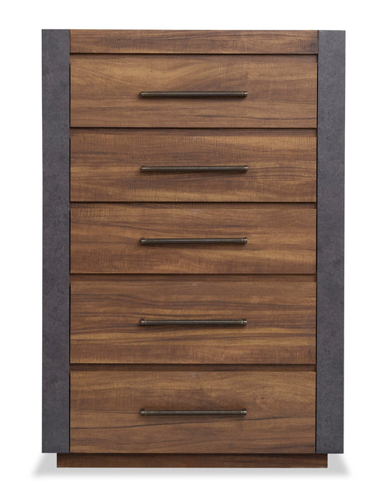 Dante Bedroom Chest of Drawers, 5-Drawer, 36\"W x 52.4\"H - Brown