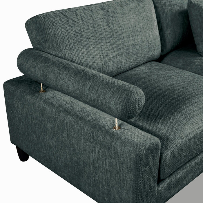 Lounge 6-Piece Chenille Armless Modular Sectional – Grey