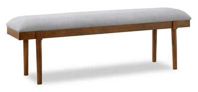 Ember Dining Bench with Polyester Fabric, 59"W - Grey & Brown | Banc de salle à manger Ember de 59 po (L) en tissu de polyester - gris et brun