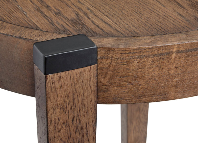 Gordon 18” Round Solid Wood End Table - Brown