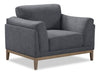Valley 44\" Fabric Chair with Rubberwood Base and Legs - Pewter