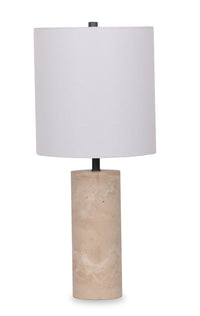 Rocco 25” Modern Stone Table Lamp - Natural Travertine 