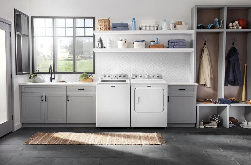 Maytag 5.4 Cu. Ft. Top-Load Washer and 7 Cu. Ft. Gas Dryer with Steam - White