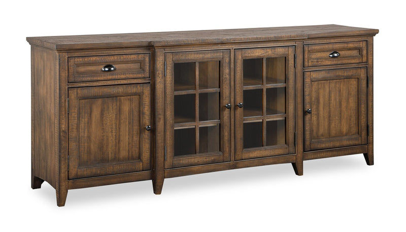 Wesley 80\" Traditional TV Stand with Storage and Cable Management for TVs up to 85\" - Toasted Nutmeg