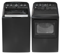 GE 4.9 Cu. Ft. Top Load Washer and 7.2 Cu. Ft. Electric Dryer – Diamond Grey 