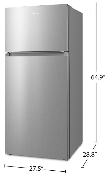 Midea 27.5” 16 Cu. Ft. Top Mount Freezer Refrigerator – Stainless Steel - MRT16D2BST