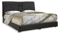 Onyx Queen Upholstered Storage Bed with Console 