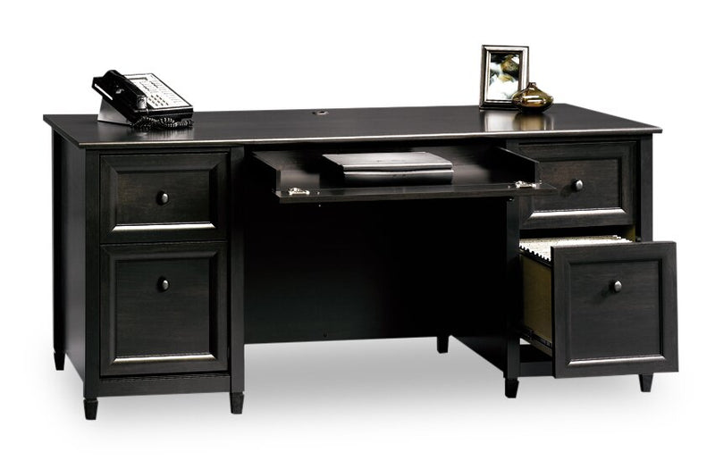 Edge Water 65.12\" Executive Desk with 4 Drawers - Estate Black