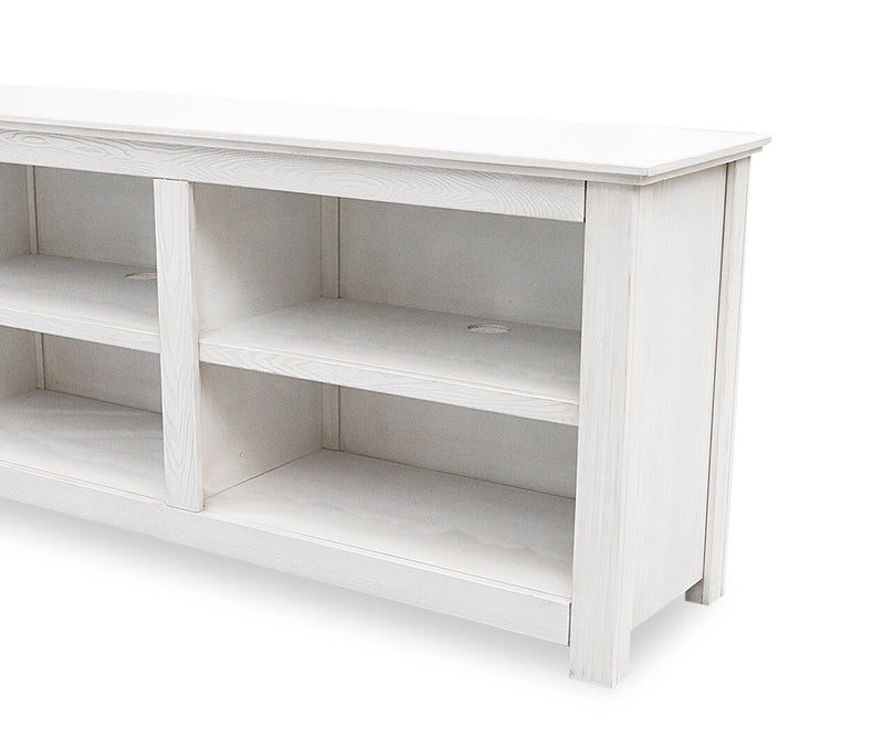 Stanley 80\" Pine TV Stand with Storage & Cable Management for TVs up to 90\"- Almond