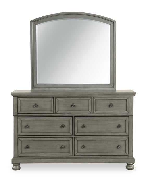 Chelsea 5pc Bedroom Set with Storage Bed, Dresser & Mirror, Grey - Queen Size