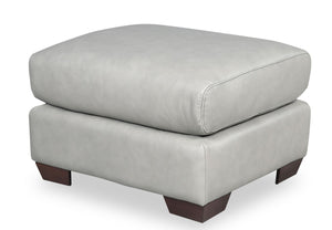 Royce Genuine Leather Ottoman – Dove Grey