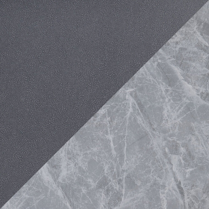 Arlo 7pc Dining Set with Table & 6 Charcoal Chairs, Sintered Stone & Metal, 55\"W - Charcoal & Grey/Black