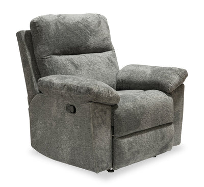 Made in Canada Oliver 40" Chenille Fabric Glider Reclining Chair - Addison Pewter Grey | Fauteuil coulissant inclinable Oliver de 40 po fabriqué au Canada en tissu de chenille - gris étain Addison