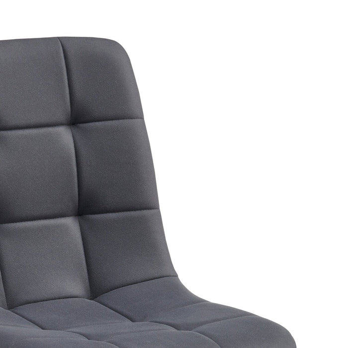 Arlo Dining Chair with Cushion Fabric Tufted Seat & Back, Metal – Charcoal